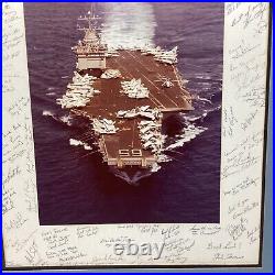 US NAVY USN USS aircraft carrier Enterprise CVN 65 Signed by crew 24x20