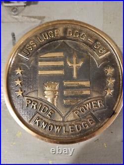 US NAVY WARSHIP, USS LUCE DDG-38 BRASS Plate from Plaque