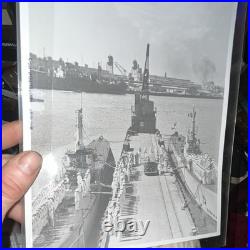 US Navy Photo USS Manchac SS-327 Submarine Arriving, Pearl Harbor, 1950s