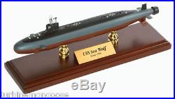 US Navy Seawolf Class SSN Desk Display Submarine Sub Ship Boat 1/350 Wood Model