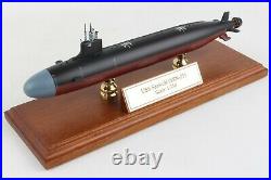 US Navy Seawolf Class SSN Desk Top Display Submarine Ship 1/350 Wood ES Model
