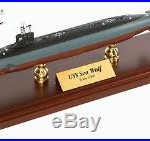US Navy Seawolf Class Submarine Assembled 12 Built Wooden Model Ship New
