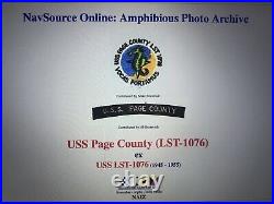US Navy Ship Plaque- USS Page County LST-1076 Pearl Harbor Vietnam Ship Artifact