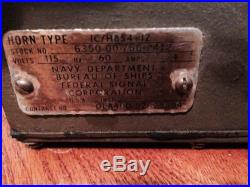 US Navy Ship/Submarine Horn Diving Alarm IC/H8S41Z Federal Signal Corp 115 Volt