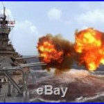 US Navy USN Battleship USS IOWA (BB 61) 16-inch 50-cal. Guns fired 8X12 Photo