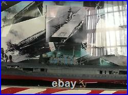 US Navy USS Franklin Aircraft Carrier 30 Wood Desktop Model Ship Assembled