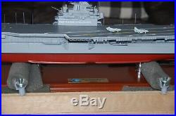 US Navy USS Intrepid Aircraft Carrier CV-11 1/350 Scale Wood Desktop Model Ship