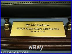 US Navy USS Seahorse Submarine 1/150 Desk Top Display Sub SS-304 Signed