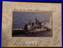 US Navy USS Ticonderoga CG-47 Guided Missile Cruiser 1988 Signed Crew Photograph
