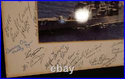 US Navy USS Ticonderoga CG-47 Guided Missile Cruiser 1988 Signed Crew Photograph