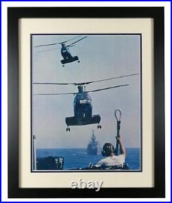 US Navy Vertical Replenishment Vietnam War Framed Vintage US Navy 16X20 Photo