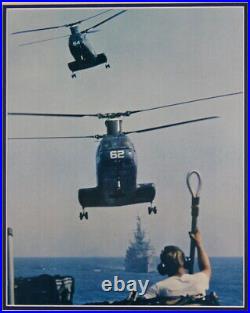 US Navy Vertical Replenishment Vietnam War Framed Vintage US Navy 16X20 Photo