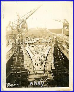 US Navy Warship Photograph Building Official Photo 1945