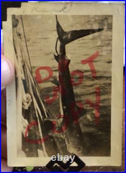 USLHS Lightship Diamond Shoals #105 Original Snapshots (9) Fishing 1930s
