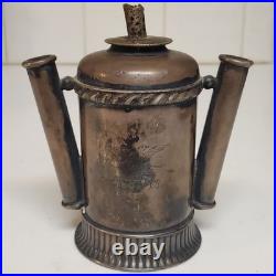 USN Smoking Lamp Antique International Silver Co silver soldered Rare