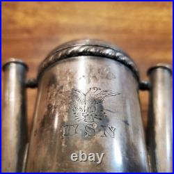 USN Smoking Lamp Antique International Silver Co silver soldered Rare