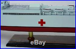 USNS Mercy (T-AH-19) Hospital Ship 36 Handcrafted Wooden Warship Model
