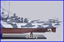 USS Alabama BB-60 Handcrafted Military Model With Jet Fighters & Anchors