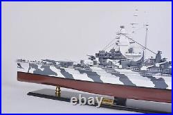 USS Alabama BB-60 Handcrafted Military Model With Jet Fighters & Anchors