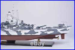 USS Alabama BB-60 Handcrafted Military Model With Jet Fighters & Anchors