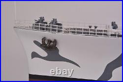 USS Alabama BB-60 Handcrafted Military Model With Jet Fighters & Anchors