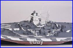 USS Alabama BB-60 Handcrafted Wooden Military Ship Model With Camouflage Paint