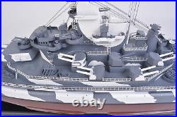 USS Alabama BB-60 Handcrafted Wooden Military Ship Model With Camouflage Paint