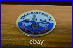 USS Albany SSN-753 Submarine, Navy, Scale Model, Mahogany, 20 inch, LA Class