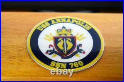 USS Annapolis SSN-760 (Black Hull) Submarine Model, Navy, Scale Model, Mahogany, 20