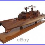 USS Anzio Ticonderoga Class Guided Missile Cruiser Navy Wooden Wood Ship Model