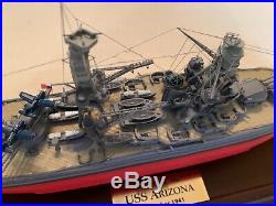 USS Arizona Franklin Mint scale model with display case