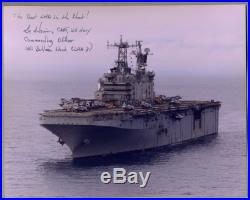 USS Belleau Woods LHA-3 Color 8 x 10 Photograph CO Signed Capt Lee Harris