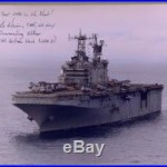 USS Belleau Woods LHA-3 Color 8 x 10 Photograph CO Signed Capt Lee Harris