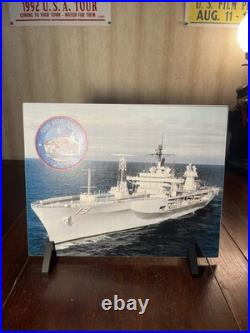 USS Blue Ridge LCC-19 Photo 14x10 Color Navy Command Ship w Patch