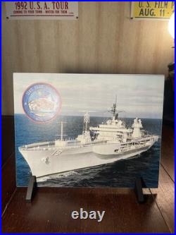 USS Blue Ridge LCC-19 Photo 14x10 Color Navy Command Ship w Patch