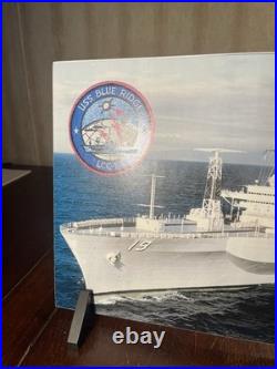 USS Blue Ridge LCC-19 Photo 14x10 Color Navy Command Ship w Patch
