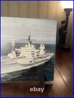 USS Blue Ridge LCC-19 Photo 14x10 Color Navy Command Ship w Patch