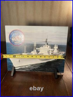 USS Blue Ridge LCC-19 Photo 14x10 Color Navy Command Ship w Patch