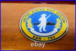 USS Boston SSN-703 Submarine Model, Navy, Scale Model, Mahogany, 20 inch, LA Class