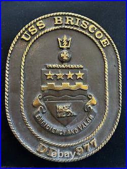 USS Briscoe Solid Brass Plaque