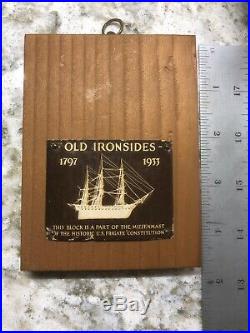 USS CONSTITUTION RESTORATION Souviner OLD IRONSIDES Relic Wood Salvage Artifact