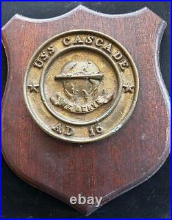 USS Cascade AD 16 Solid Brass Plaque