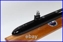 USS Chicago SSN-721 FLT II Black Hull Submarine Model, Navy Mahogany, 20 inch, LA