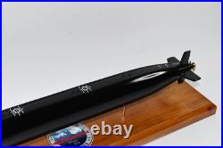 USS Chicago SSN-721 FLT II Black Hull Submarine Model, Navy Mahogany, 20 inch, LA