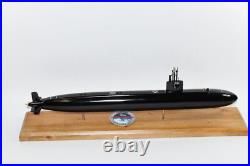 USS Chicago SSN-721 FLT II Black Hull Submarine Model, Navy Mahogany, 20 inch, LA