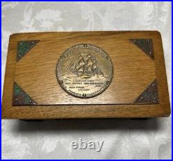 USS Constitution 1927 Restoration Hull Wood Display Box