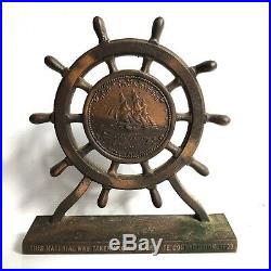 USS Constitution Bookends 2 Ships Wheel Made From The Ship Ironsides Navy