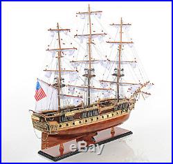 USS Constitution Copper Bottom Old Ironsides Tall Ship Assembled Wooden Model