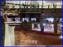 USS Constitution Old Ironsides 1/98 Model Ship SCRATCH BUILT, Exposed Decks