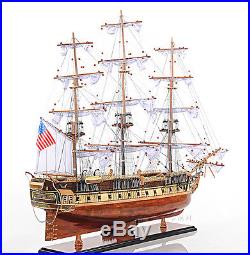 USS Constitution Tall Ship Wooden Model 38 Copper Bottom Old Ironsides New